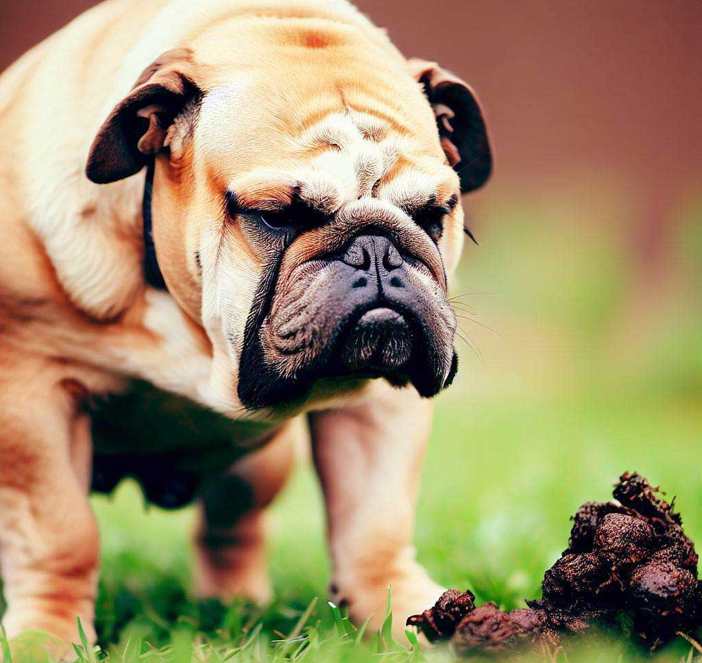 French Bulldog Eating Poop