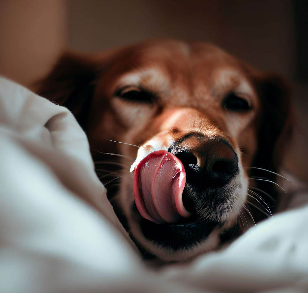 why do dogs lick you before bed